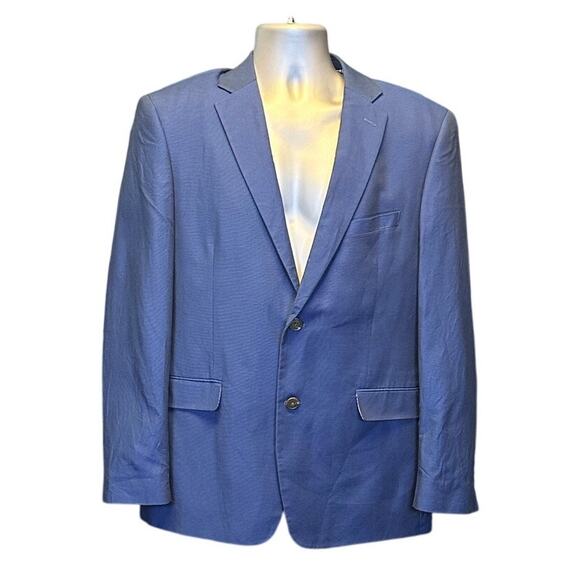 Saddlebred Blue Sports Coat Size 40R Cotton Two Button Single Breasted Blazer - Picture 1 of 7